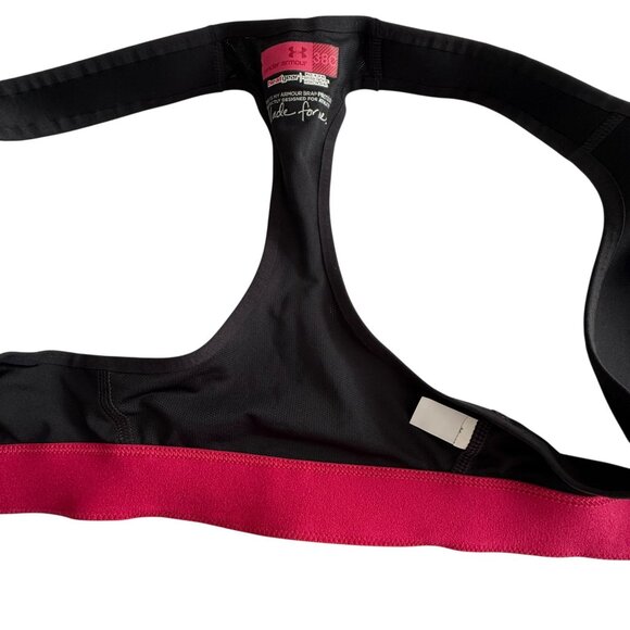Under Armour Womens Protegée Heat Gear Sports Bra Black Front Zip Size 38C - Picture 3 of 10